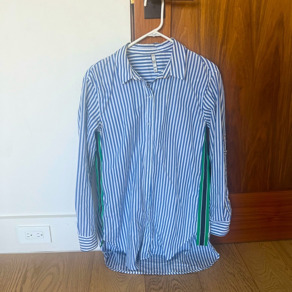 ZARA small long striped button up